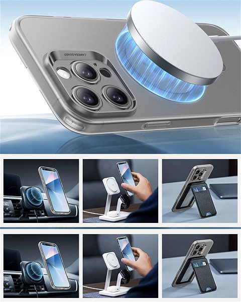 Telefon tok ESR Zero Clear Case (HaloLock) iPhone 16 Pro Frosted Grey tok ...