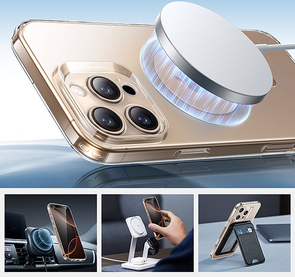 Telefon tok ESR Zero Clear Case (HaloLock) iPhone 16 Pro Rose Gold Ring tok ...