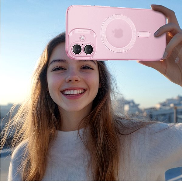 Handyhülle ESR Zero Clear Case (HaloLock), Compatible with iPhone 16 Plus, Frosted Pink ...