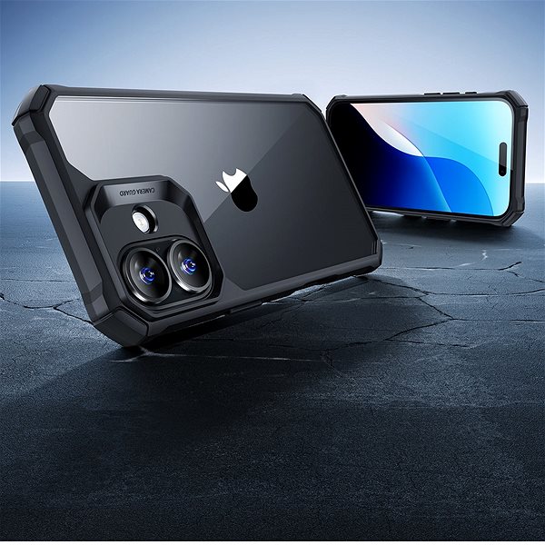 Handyhülle ESR Air Armor Clear Case, Compatible with iPhone 16, Clear Black ...