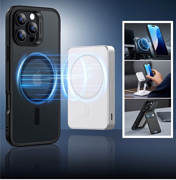 Telefon tok ESR Classic Hybrid Case (HaloLock), Compatible with iPhone 16 Pro, Frosted Black tok ...