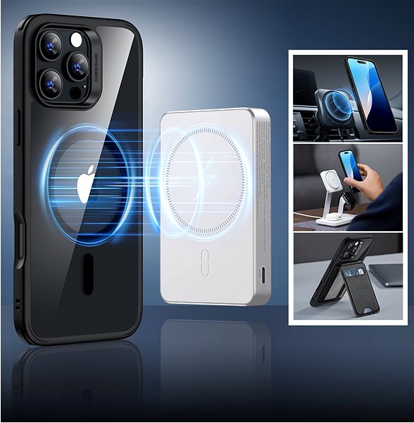 Handyhülle ESR Classic Hybrid Case (HaloLock), Compatible with iPhone 16 Pro, Clear Black ...