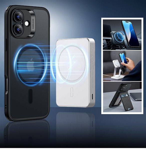 Handyhülle ESR Classic Hybrid Case (HaloLock), Compatible with iPhone 16 Plus, Frosted Black ...