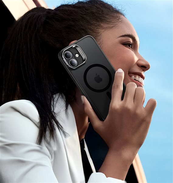 Telefon tok ESR Classic Hybrid Case with Stash Stand (HaloLock), Compatible with iPhone 16 Plus, Frosted Black tok ...