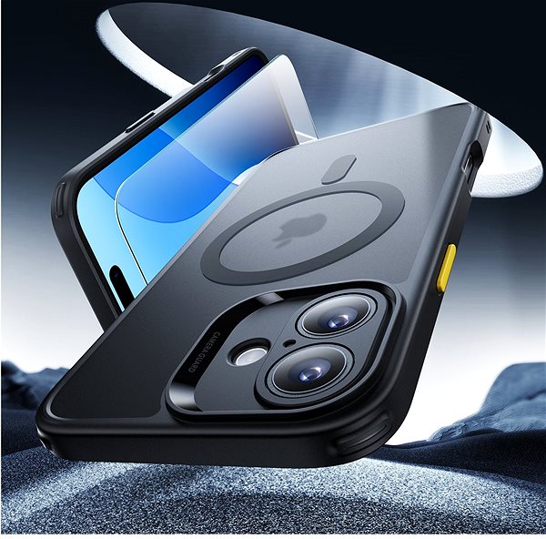 Handyhülle ESR Classic Pro Case (HaloLock) Set, Compatible with iPhone 16, Frosted Black ...