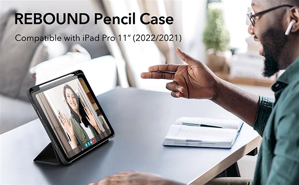 Tablet-Hülle ESR Rebound Pencil Case Black iPad Pro 11