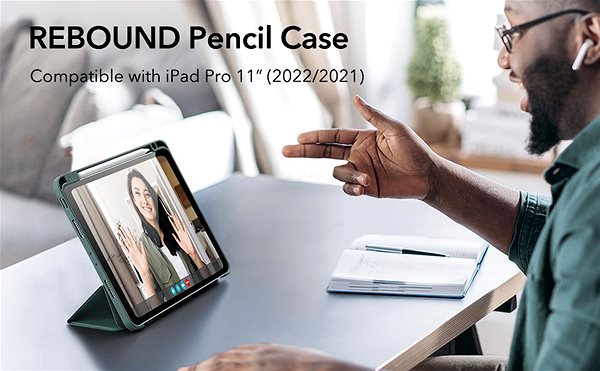 Tablet tok ESR Rebound Pencil Case Forest Green iPad Pro 11