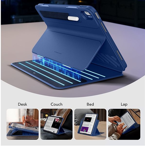 Tablet Case ESR Shift Magnetic Case, Compatible with iPad Air 13 (2024), Blue ...