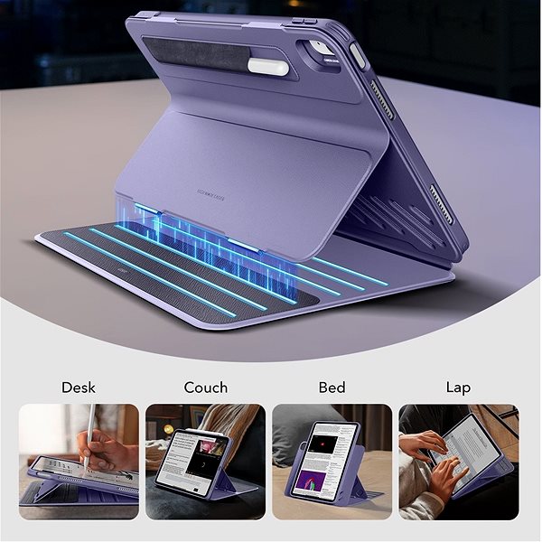 Tablet Case ESR Shift Magnetic Case, Compatible with iPad Air 13 (2024), Purple ...