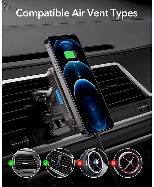 MagSafe-Handyhalterung ESR HaloLock Magnetic Car Wireless Charger Black ...