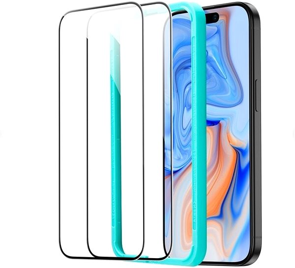 Glass Screen Protector ESR Tempered-Glass Screen Protector, Compatible with iPhone 15, 2 Pack ...