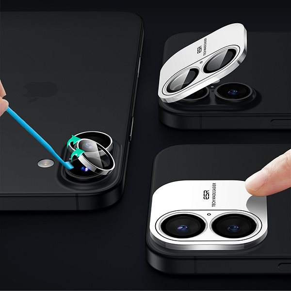 Glass Screen Protector ESR Armorite Camera Lens Protectors, Compatible with iPhone 16/16 Plus, Clear ...