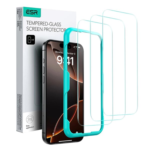 Glass Screen Protector ESR Tempered-Glass Screen Protector, Compatible with iPhone 16 Pro Max, 3 Pack ...