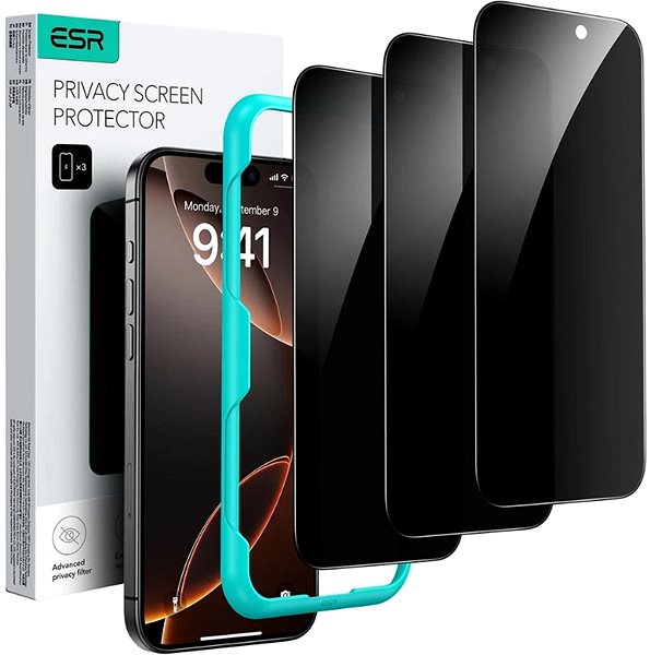 Glass Screen Protector ESR Privacy Screen Protector, Compatible with iPhone 16 Pro Max, 3 Pack ...