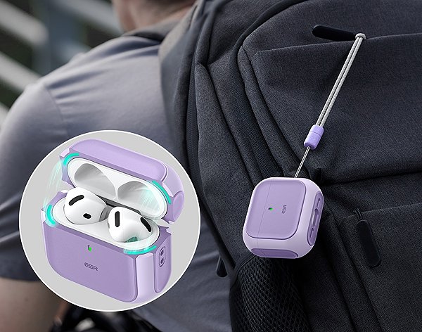 Headphone Case ESR Orbit Hybrid Case (HaloLock) AirPods 4 Purple ...