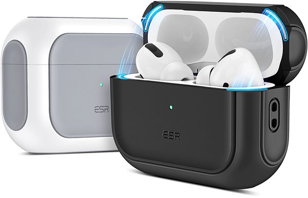 Headphone Case ESR Orbit Hybrid Case with HaloLock for AirPods Pro 2022 - White ...