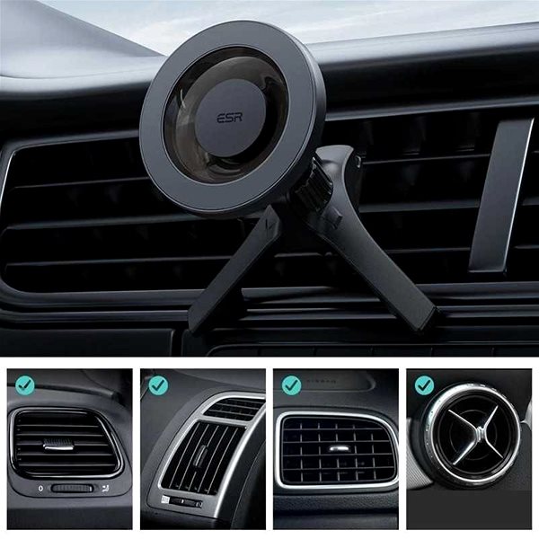 Phone holder ESR HaloLock Magnetic Car Phone Mount - Metallic Grey ...