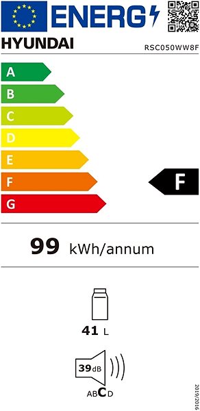 Refrigerator HYUNDAI RSC050WW8F Energy label