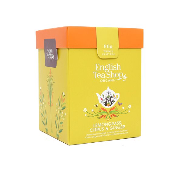 Čaj English Tea Shop Papier škatuľka Citrónová tráva, zázvor a citrusy, 80 gramov, sypaný čaj ...