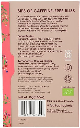 Tea English Tea Shop Fruit Sips Book 8 bags .