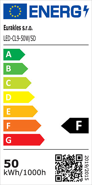 Ceiling light Eurakles LED 18 W 1350 lm 4000 K, wood imitation Energy label