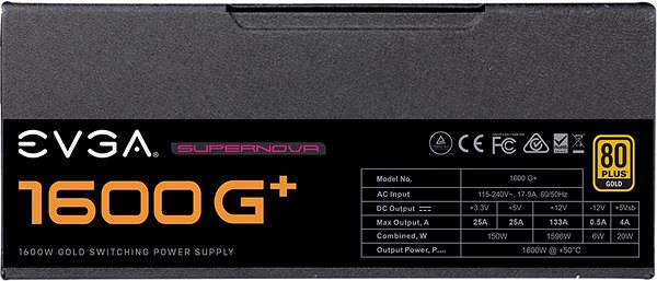 PC Power Supply EVGA SuperNOVA 1600 G+ Screen