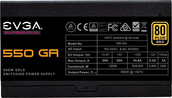 PC Power Supply EVGA SuperNOVA 550 GA Screen
