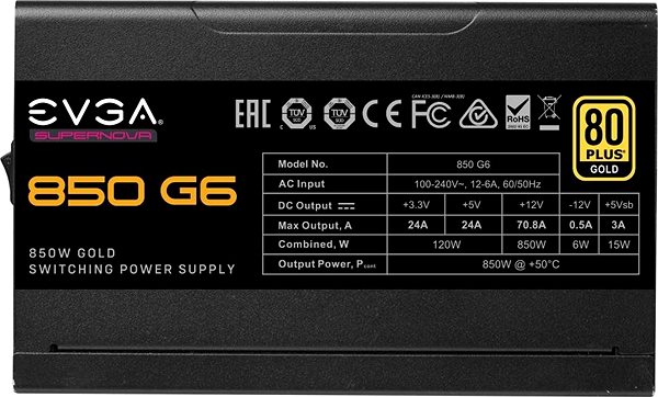 PC tápegység EVGA SuperNOVA 850 G6 Képernyő
