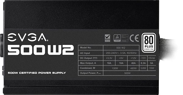 PC Power Supply EVGA 500 W2 Screen