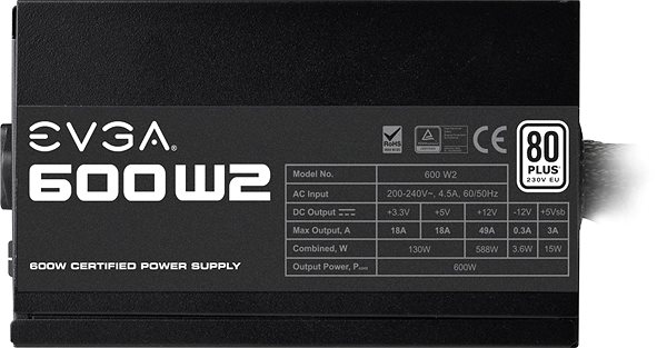 PC Power Supply EVGA 600 W2 Screen