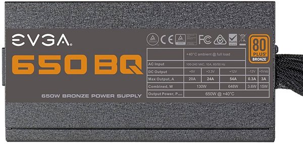 PC Power Supply EVGA 650 BQ Screen