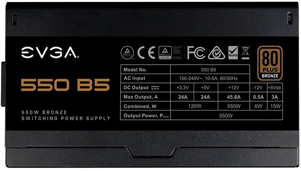 PC Power Supply EVGA 550 B5 Screen