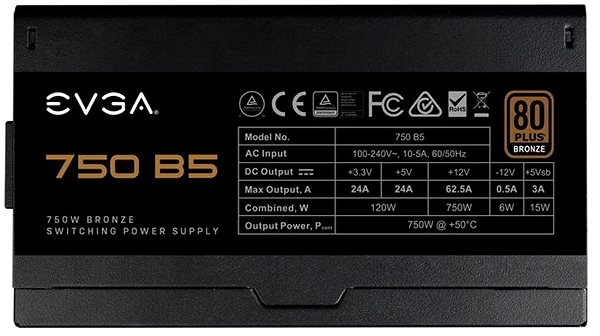 PC Power Supply EVGA 750 B5 Screen