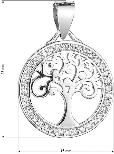 EVOLUTION GROUP 14017.1 crystal zircon AG pendant (AG 925/1000; 1g).
