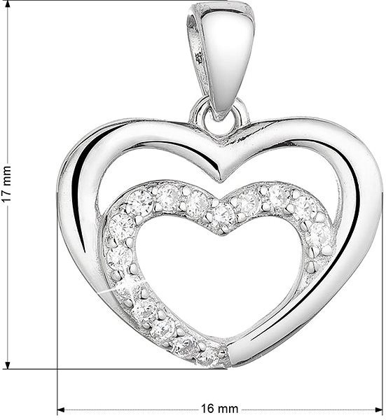 EVOLUTION GROUP 14021.1 crystal zircon AG pendant (AG 925/1000; 1g).