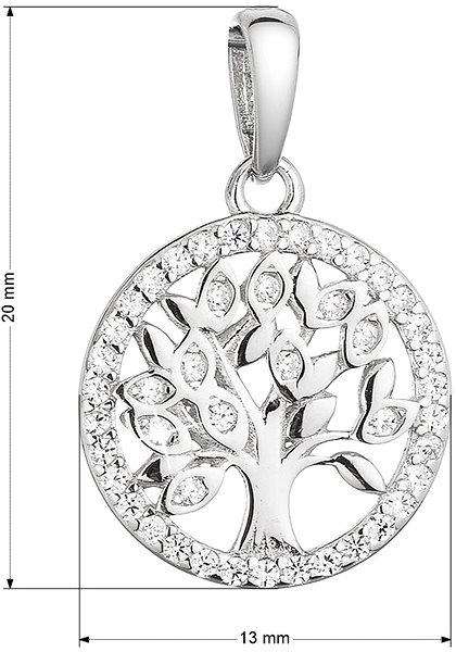 EVOLUTION GROUP 14026.1 crystal zircon pendant (AG 925/1000; 0.5g).