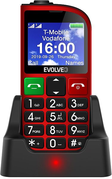 Mobiltelefon EVOLVEO EasyPhone FM, piros ...