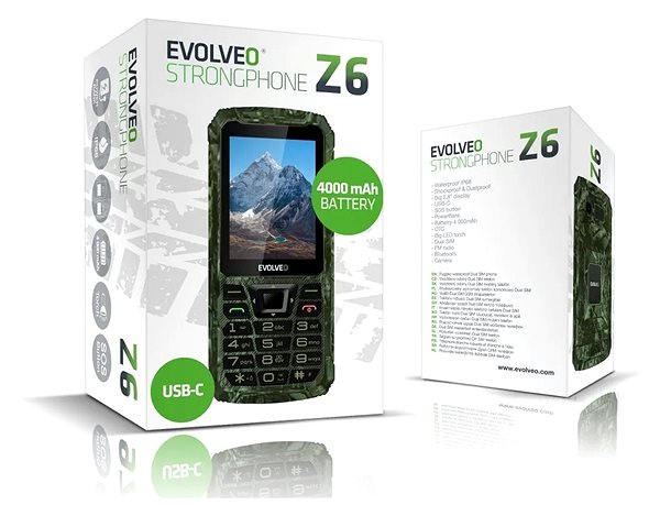 Mobiltelefon EVOLVEO StrongPhone Z6 terepmintás ...