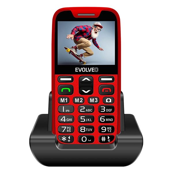 Mobile Phone EVOLVEO EasyPhone XR red with charging stand ...