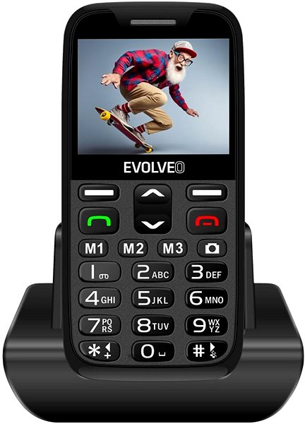 Mobile Phone EVOLVEO EasyPhone XR black with charging stand ...