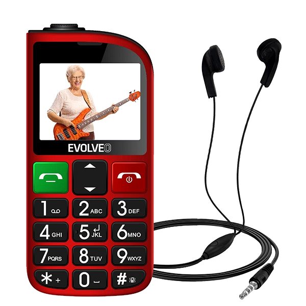 Mobile Phone EVOLVEO EasyPhone FL red with charging stand ...