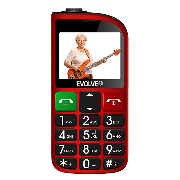 Mobile Phone EVOLVEO EasyPhone FL red with charging stand ...