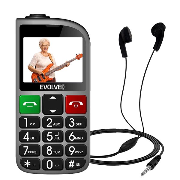 Mobile Phone EVOLVEO EasyPhone FL silver with charging stand ...