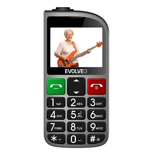 Mobile Phone EVOLVEO EasyPhone FL silver with charging stand ...