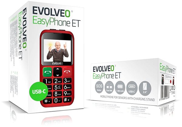 Mobile Phone EVOLVEO EasyPhone ET red ...
