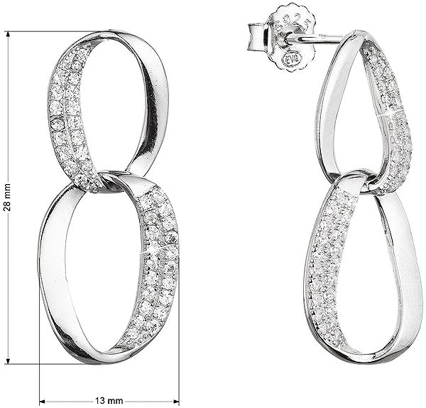 EVOLUTION GROUP 11449.1 zircon ag earrings (AG 925/1000; 3g).