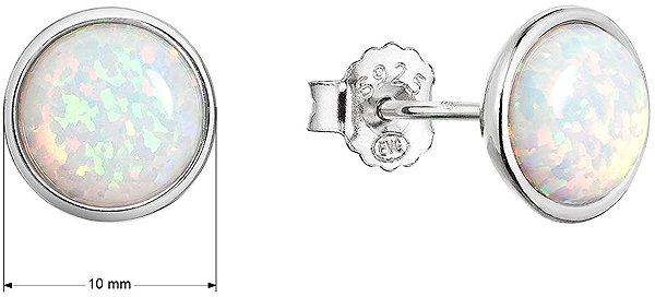 EVOLUTION GROUP 11465.1 white synt. opal ag 8mm earrings (AG 925/1000; 1g).