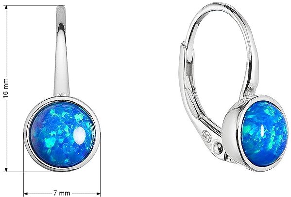 EVOLUTION GROUP 11467.3 blue synt. opal ag 6 mm earrings (AG 925/1000; 1g).