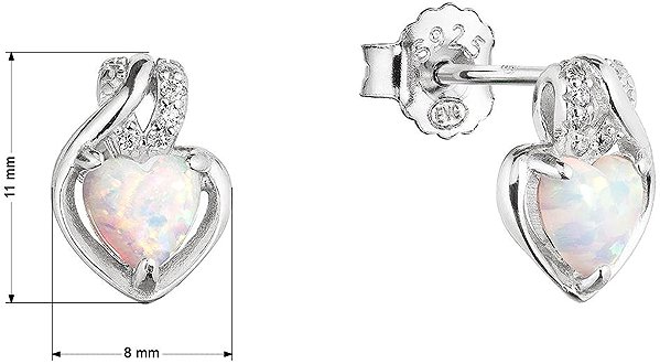 EVOLUTION GROUP 11469.1 white synt. opal ag earrings (AG 925/1000; 1g).