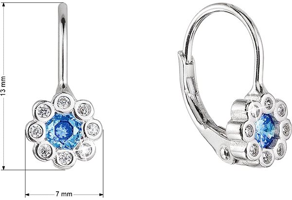 EVOLUTION GROUP 11476.3 aqua zircon ag earrings (AG 925/1000; 1g).